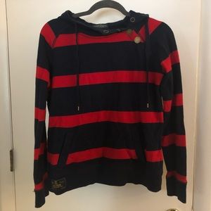 Ralph Lauren Hooded sweatshirt navy red stripe